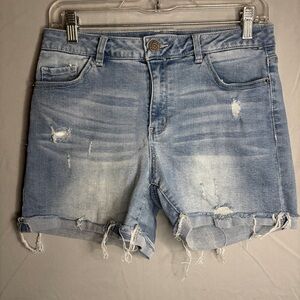 Jolt Frayed Hem Light Blue Jean Shorts